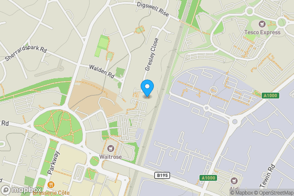 Map location for 95 Gresley Close, Welwyn Garden City, AL8 7QA