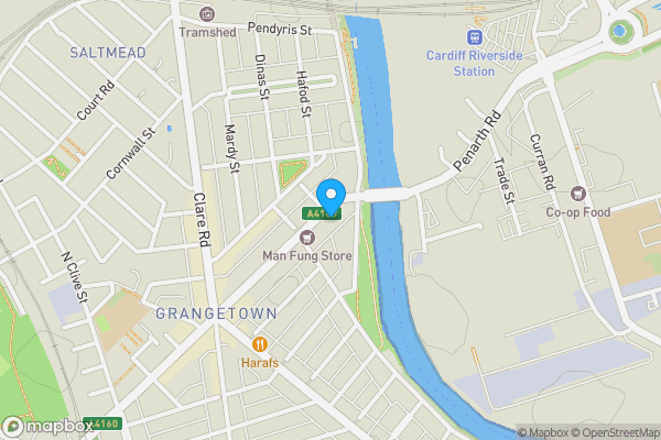 Map location for FREEHOLD INTEREST, 93 Penarth Road, Cardiff, CF116JT
