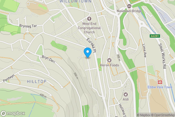 Map location for Pennant Street, Ebbw Vale, NP23