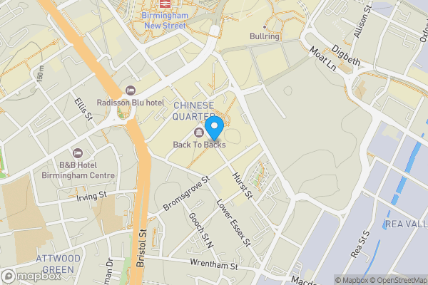 Map location for St. John Walk, Birmingham, West Midlands, B5 4TN