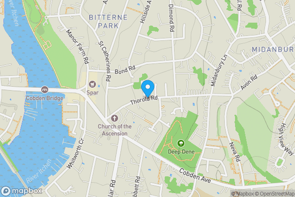 Map location for Thorold Road, Southampton, Hampshire, SO18 1JB