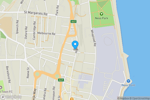 Map location for Former Bayfields Hotel & Restuarant, 159, High Street, LOWESTOFT, Suffolk, NR32 1HU