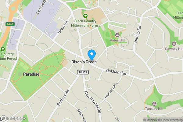 Map location for 3A Oakham Road, Dudley, DY2 7TA
