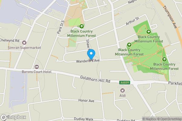 Map location for Wanderers Avenue, Wolverhampton, WV2 3HW