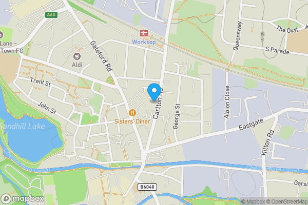 Map location for Flat 3, 33 Carlton Road, Worksop, Nottinghamshire, S80 1PD