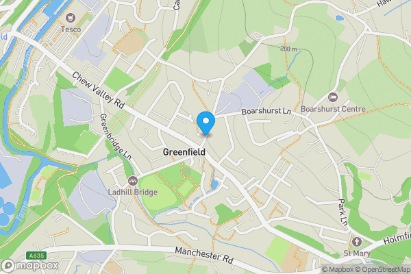 Map location for The Studio, Kinders Lane, Greenfield, Oldham, OL3 7BW