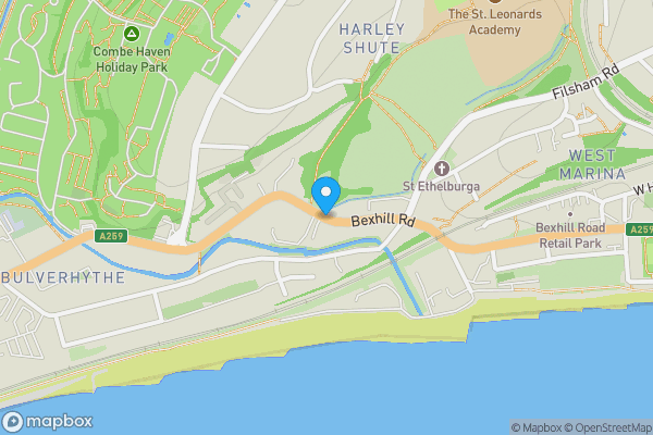 Map location for Bexhill Road, East Sussex, TN38 8BG