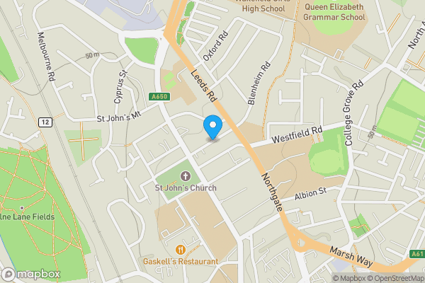 Map location for Andrew Street, Wakefield, West Yorkshire, WF1 3QY