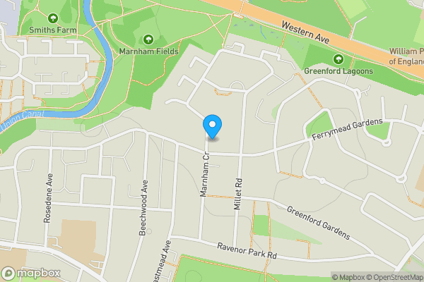 Map location for 64 Marnham Crescent, Greenford, Middlesex, UB6 9ST