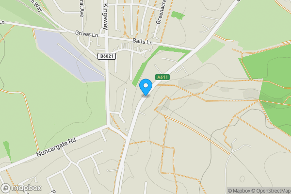 Map location for Derby Road, Nottingham, Nottinghamshire, NG17 9AT