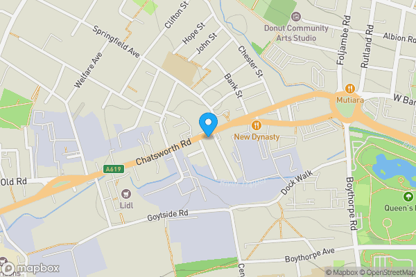 Map location for 126, 128 and 130, Chatsworth Road, Chesterfield, Derbyshire S40 2AR