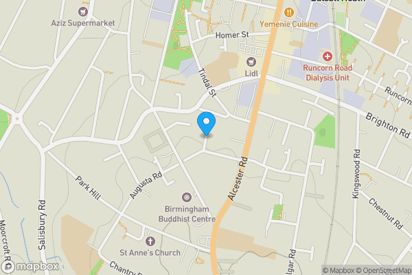 Map location for Caroline Road, Birmingham, West Midlands, B13 8AL
