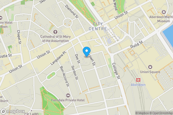 Map location for 28a Crown Street, Aberdeen AB11 6AY