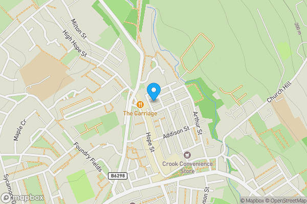 Map location for 4 Milburn Street, Crook, County Durham, DL15 9DY