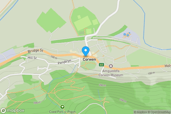Map location for The Square, Corwen, Denbighshire, LL21 0DL