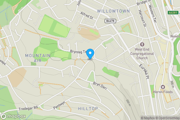 Map location for Tredegar Road, Ebbw Vale, NP23 6PU