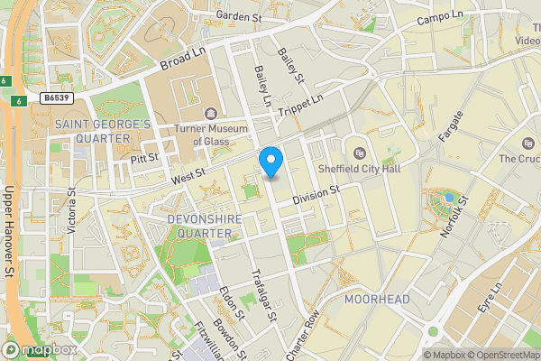 Map location for Apartment 33 Smithfield Apartments, 131 Rockingham Street, Sheffield, South Yorkshire, S1 4EY