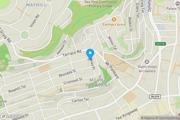 Map location for 1 Norfolk Street, Swansea, SA1 6JQ