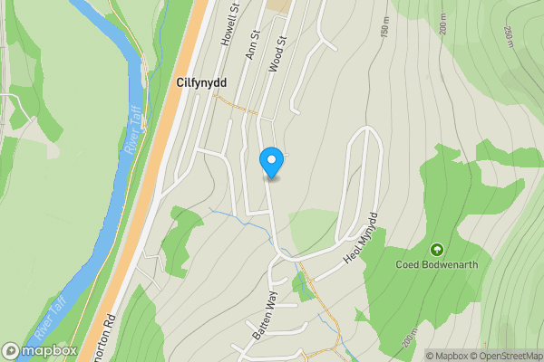 Map location for 24 Oakland Terrace, Cilfynydd, Pontypridd, CF37 4HB