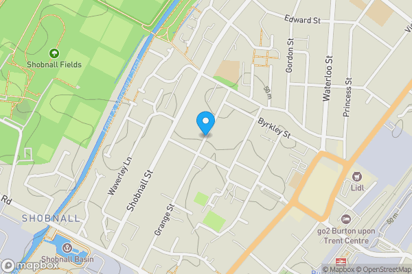 Map location for Grange Street, BURTON-ON-TRENT, Staffordshire, DE14 2ER