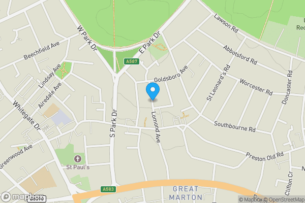 Map location for Lomond Avenue, Blackpool, Lancashire, FY3 9QL