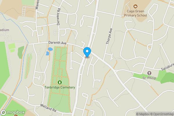 Map location for Shipbourne Road, Tonbridge, Kent, TN10 3DN