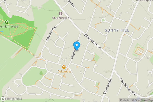 Map location for 33, Blagreaves Avenue, DERBY, Derbyshire, DE23 2NT