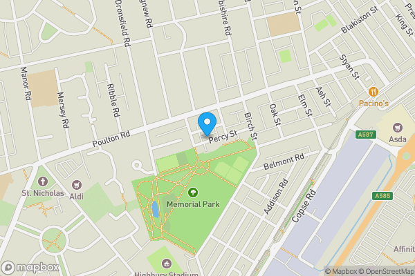 Map location for 40 Percy Street, Fleetwood, Lancashire, FY7 7AD