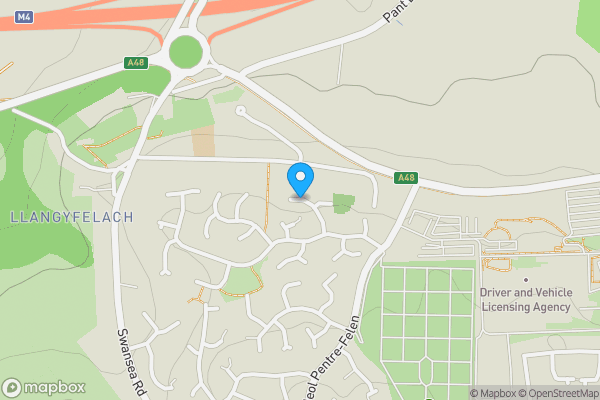 Map location for Llysgwyn, Swansea, SA6