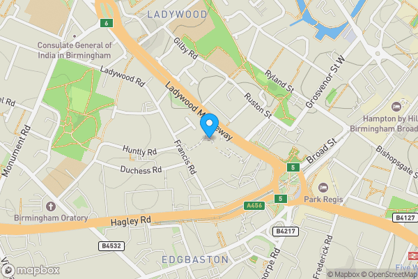 Map location for 99, The Red Apartments, Broadway Plaza,18 Francis Road, Birmingham, B16 8SU