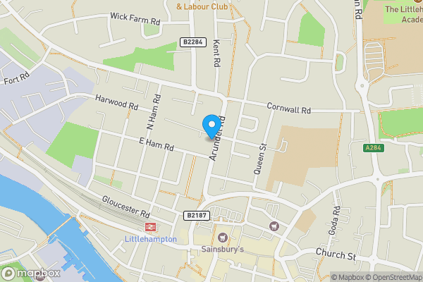 Map location for Flat A, 67 Arundel Road, Littlehampton, West Sussex, BN17 7DE