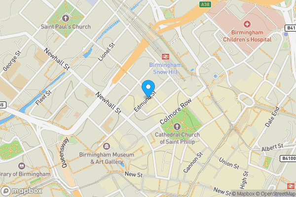 Map location for Edmund Street, Birmingham, West Midlands, B3 2ES