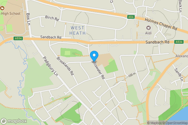 Map location for Ullswater Road, Congleton, Cheshire, CW12 4LX