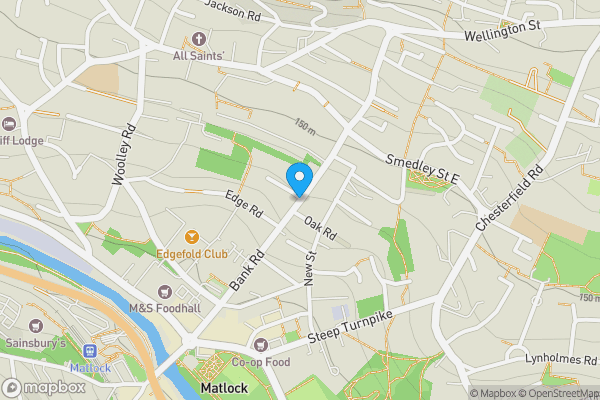 Map location for 7 Old Methodist Church Bank Road, Matlock, Derbyshire, DE4 3GL