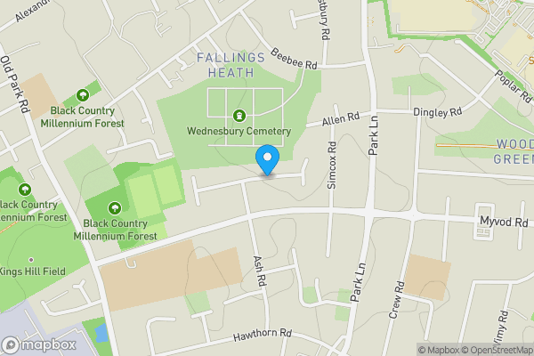 Map location for Beech Road, Wednesbury, West Midlands, WS10 9NS