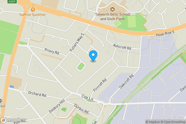 Map location for 32 Cumberland Drive, Chessington, Surrey, KT9 1HQ