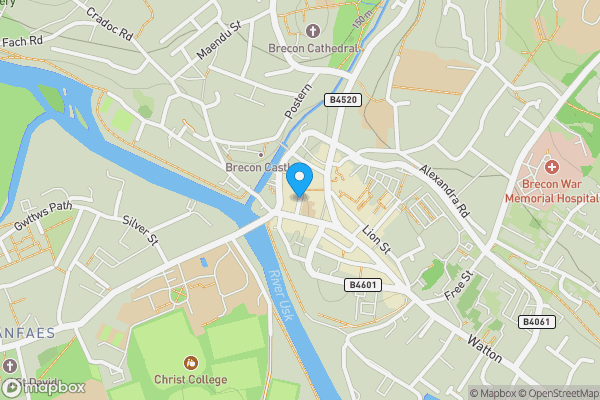 Map location for 30 High Street, Ty Gloch, Bell Lane, Brecon, LD3 9EE