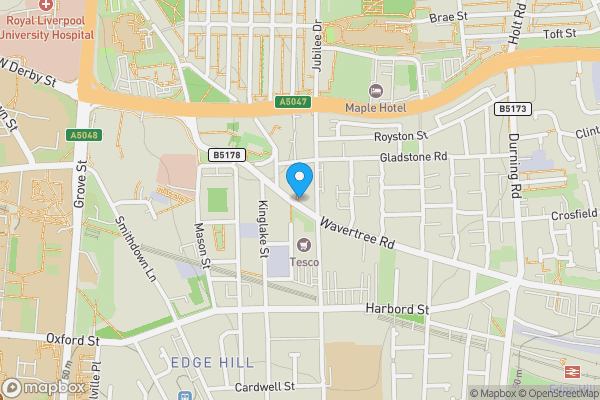 Map location for Apartment 3 1 Wavertree Road, Liverpool, Merseyside, L7 1PE