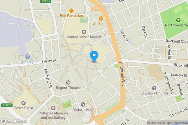 Map location for 9-15 Parliament Row, Hanley, Stoke On Trent, Staffordshire, ST1 1PX