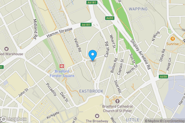 Map location for 20-22 Mill Street, Bradford, West Yorkshire, BD1 4AB