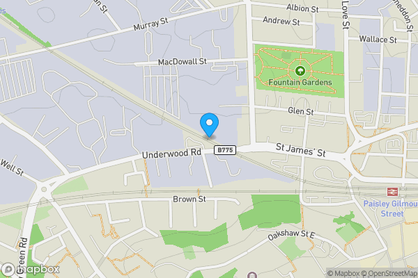 Map location for 0/14 Underwood Road, Paisley, Renfrewshire PA3 1TD