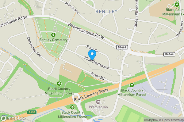 Map location for King Charles Avenue, WALSALL, West Midlands, WS2 0DL