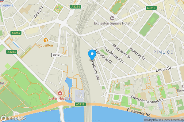 Map location for Peabody Avenue, London, SW1V