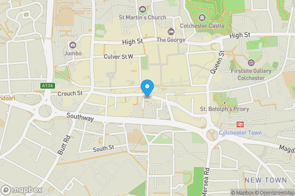 Map location for 36A-39 Osbourne Street, Colchester, Essex, CO2 7DB