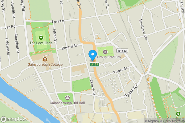 Map location for 20 Trinity View, Gainsborough, Lincolnshire, DN21 2JP