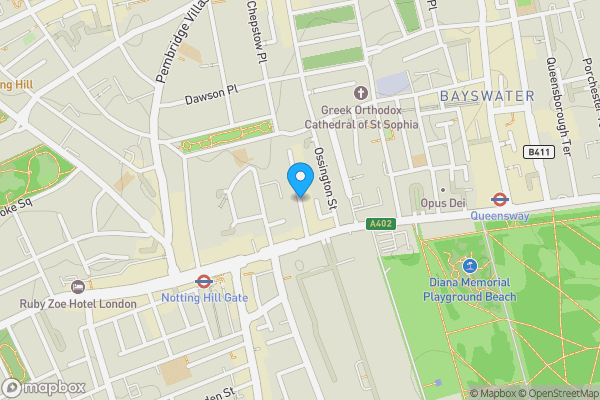 Map location for Clanricarde Gardens, London, W2