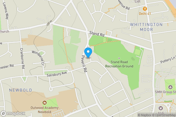 Map location for 5 Park Lane, Chesterfield, Derbyshire, S41 8SQ