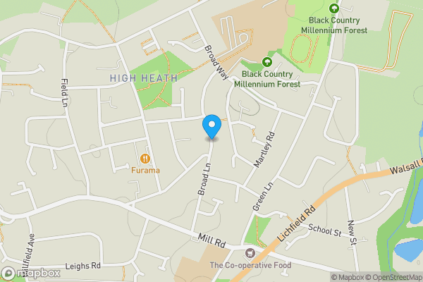 Map location for Broad Lane, WALSALL, West Midlands, WS3 2TH