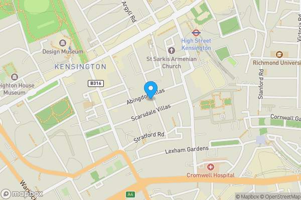 Map location for Garage 2, 46 Abingdon Villas, Kensington, London, W8 6XD