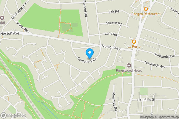 Map location for 21 Centenary Crescent, Stockton-on-Tees, Cleveland, TS20 2JL